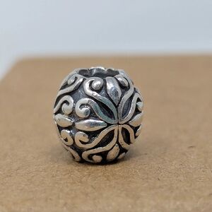 Sterling Silver 925 Vintage Solid Charm Bead For Bracelet